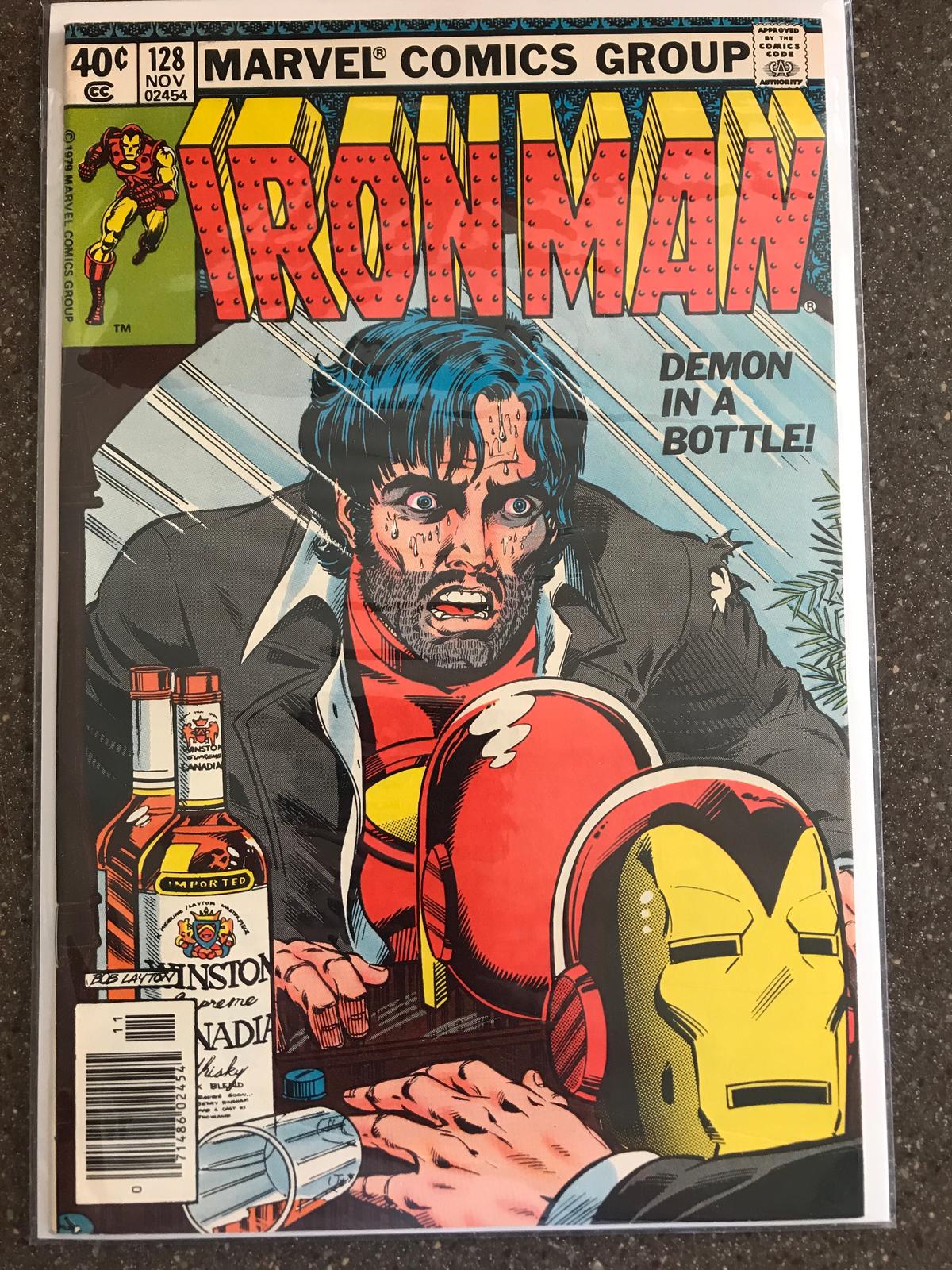 Iron Man Comic #128 Marvel KEY DEMON IN A BOTTLE issue Bob Layton Cover 1979 Bronze Age