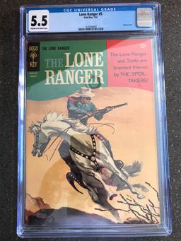 Lone Ranger Comic #5 Gold Key CGC Graded 5.5 Silver Age 1967 Painted Cover 12 Cents