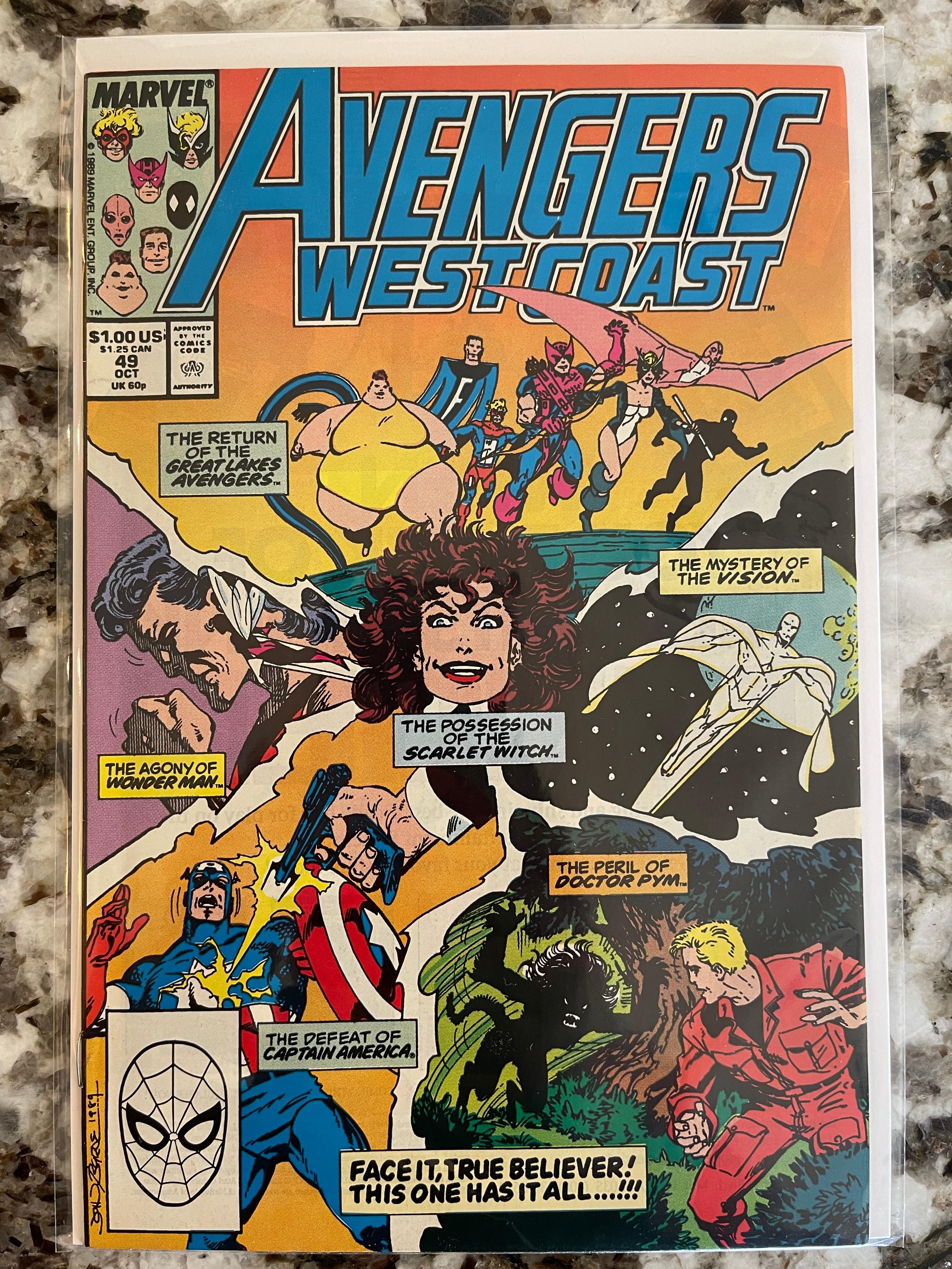Avengers West Coast Comic #49 Marvel 1989 Copper Age VISIONQUEST STORYLINE