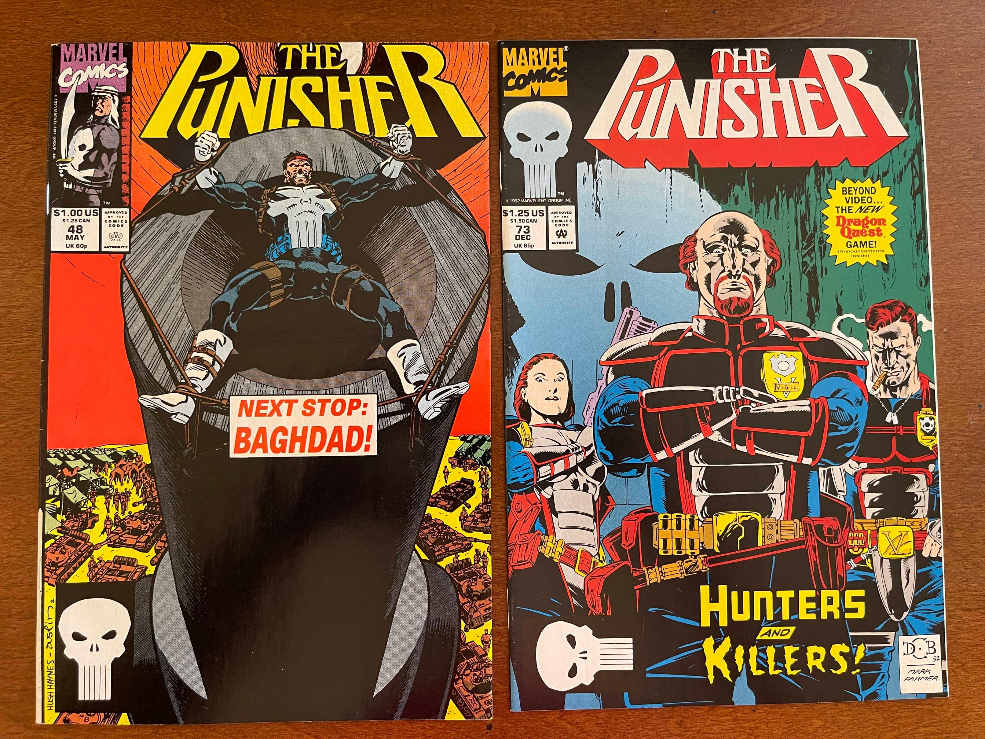2 Punisher Comics #48 and #73 Marvel Comics 1992