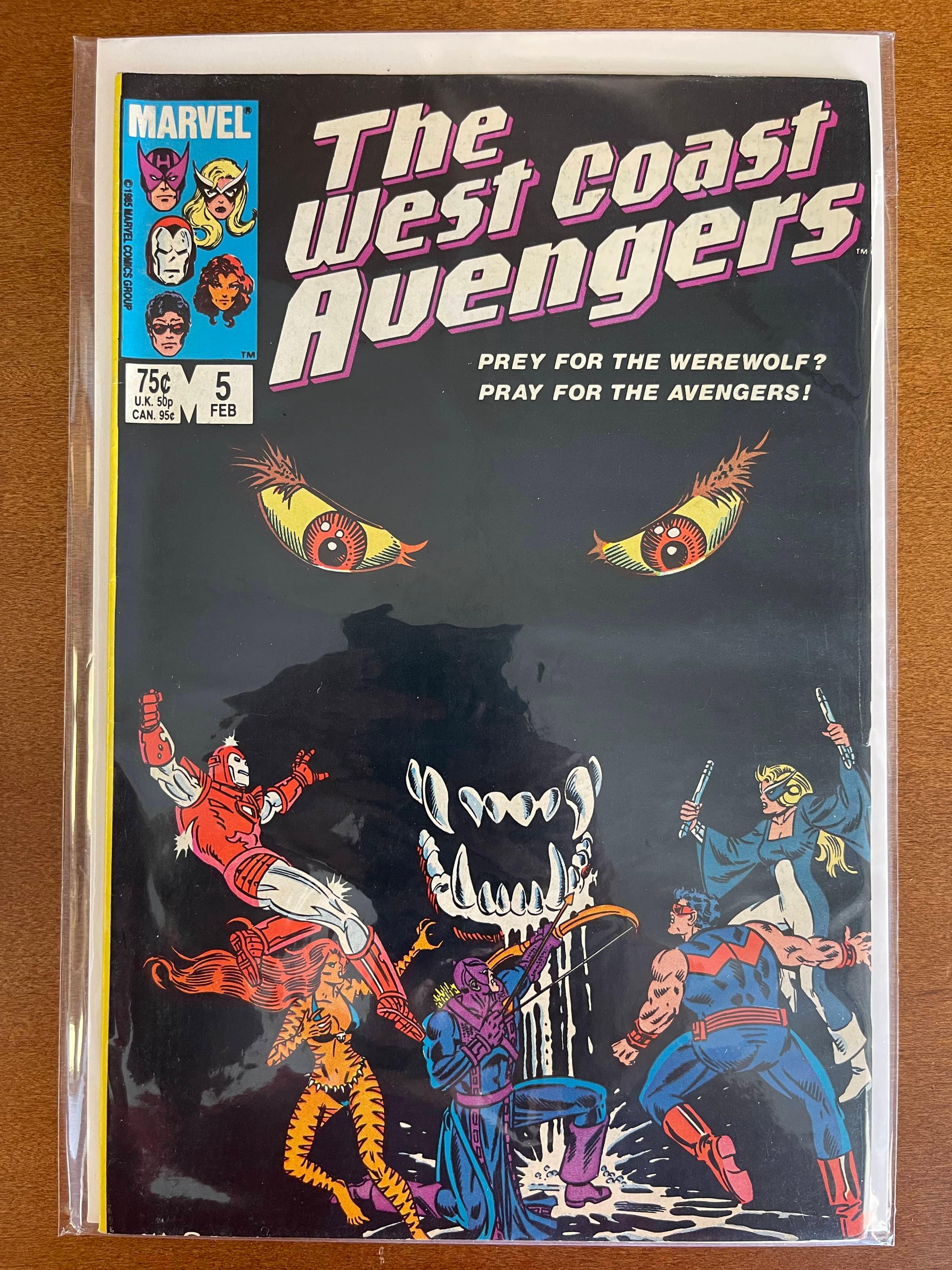 West Coast Avengers Comics #5 Marvel Comics 1986 Copper Age Werewolf By Night