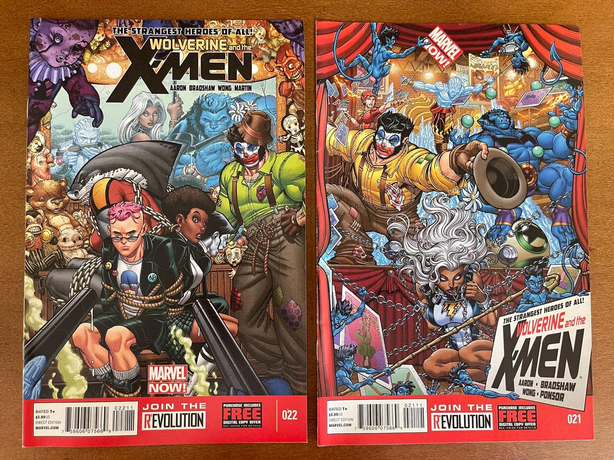 2 Issues Wolverine and the XMen Comics #21 #22 Marvel Comics Aaron Bradshaw Wong Martin