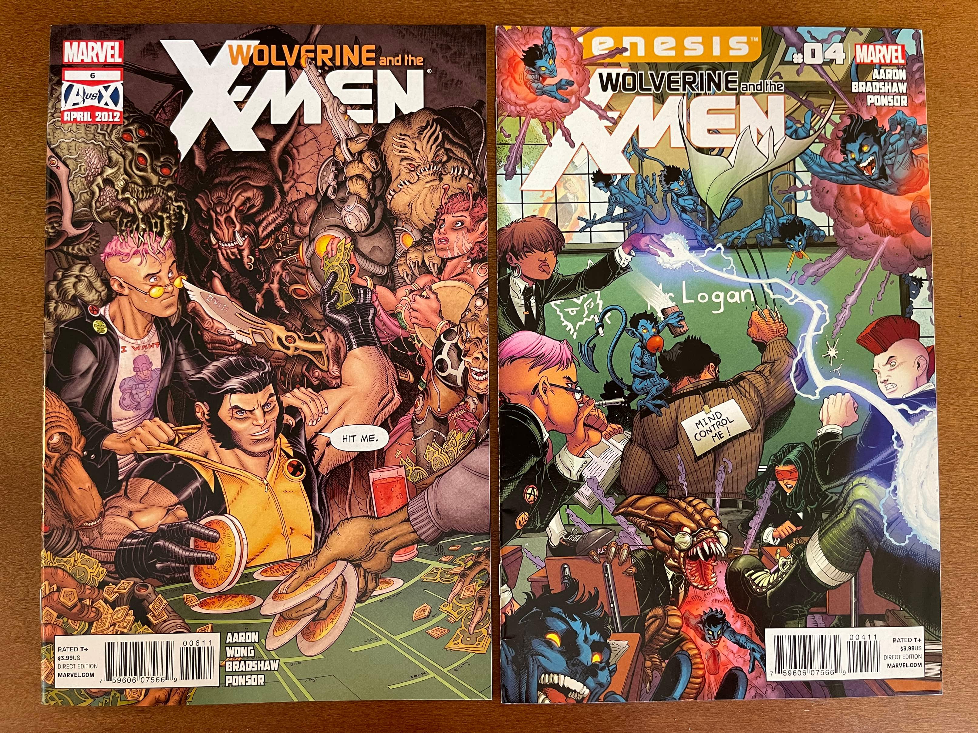2 Issues Wolverine and the XMen Comics #4 #6 Marvel Comics Aaron Bradshaw Ponsor