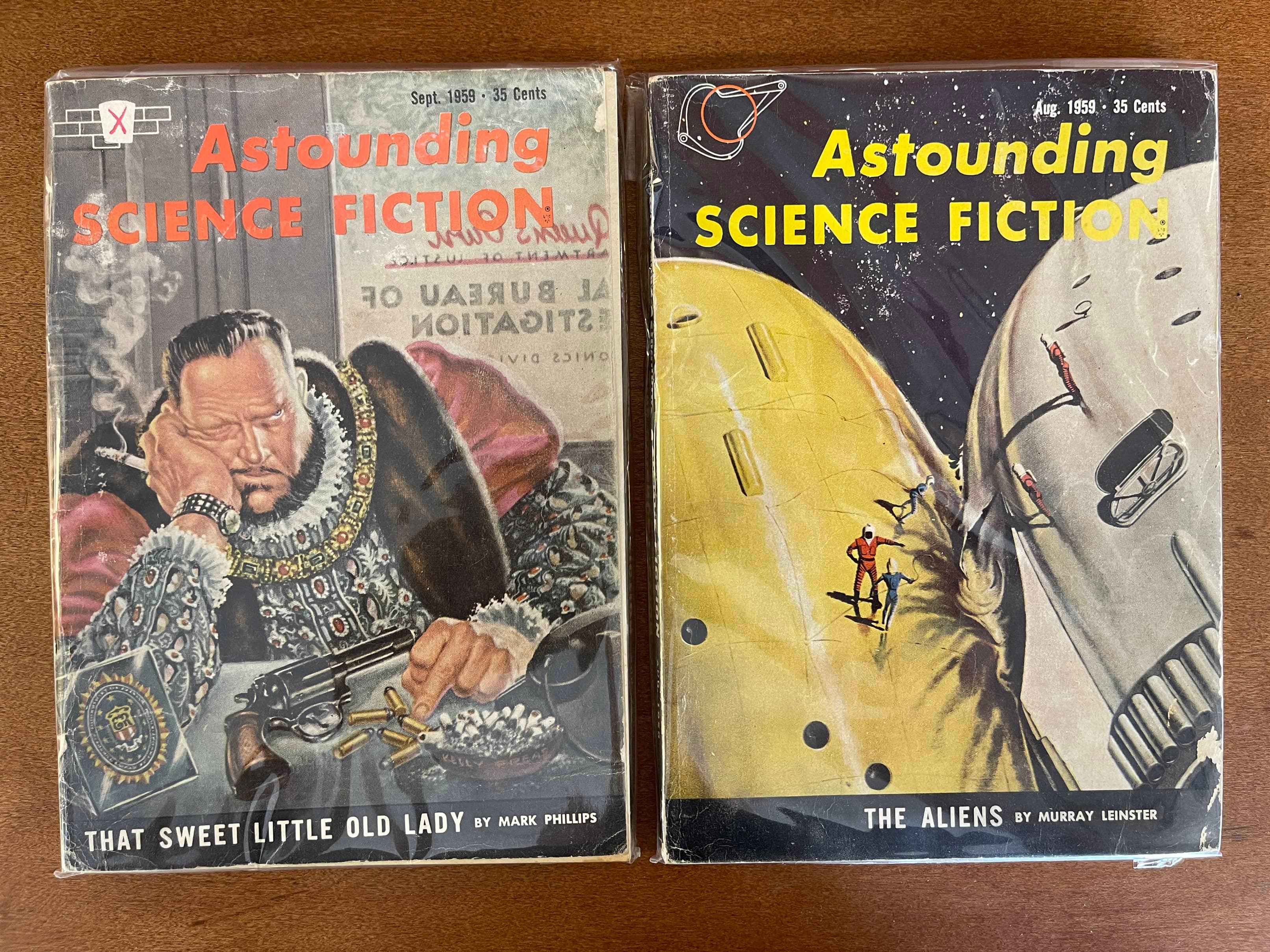 2 Issues Astounding Science Fact & Fiction Aug Sept 1959 Street & Smith Magazines Silver Age