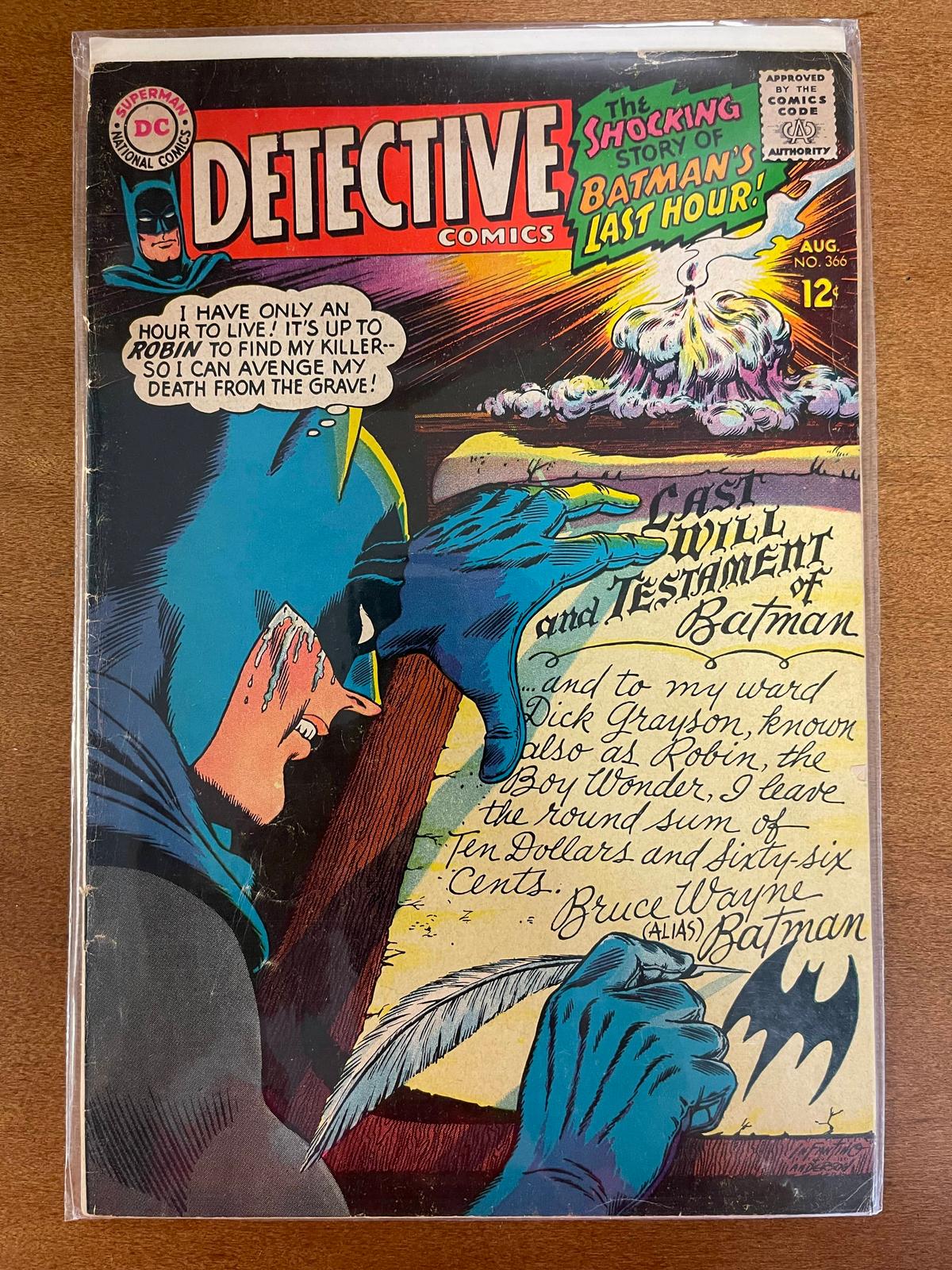 Detective Comics #366 DC Comics 1967 Silver Age Batman's Last Hour