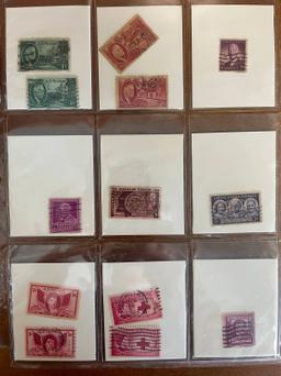 13 Stamps Used Singles US Stamps From 1945 to 1949 in Protective Sheet