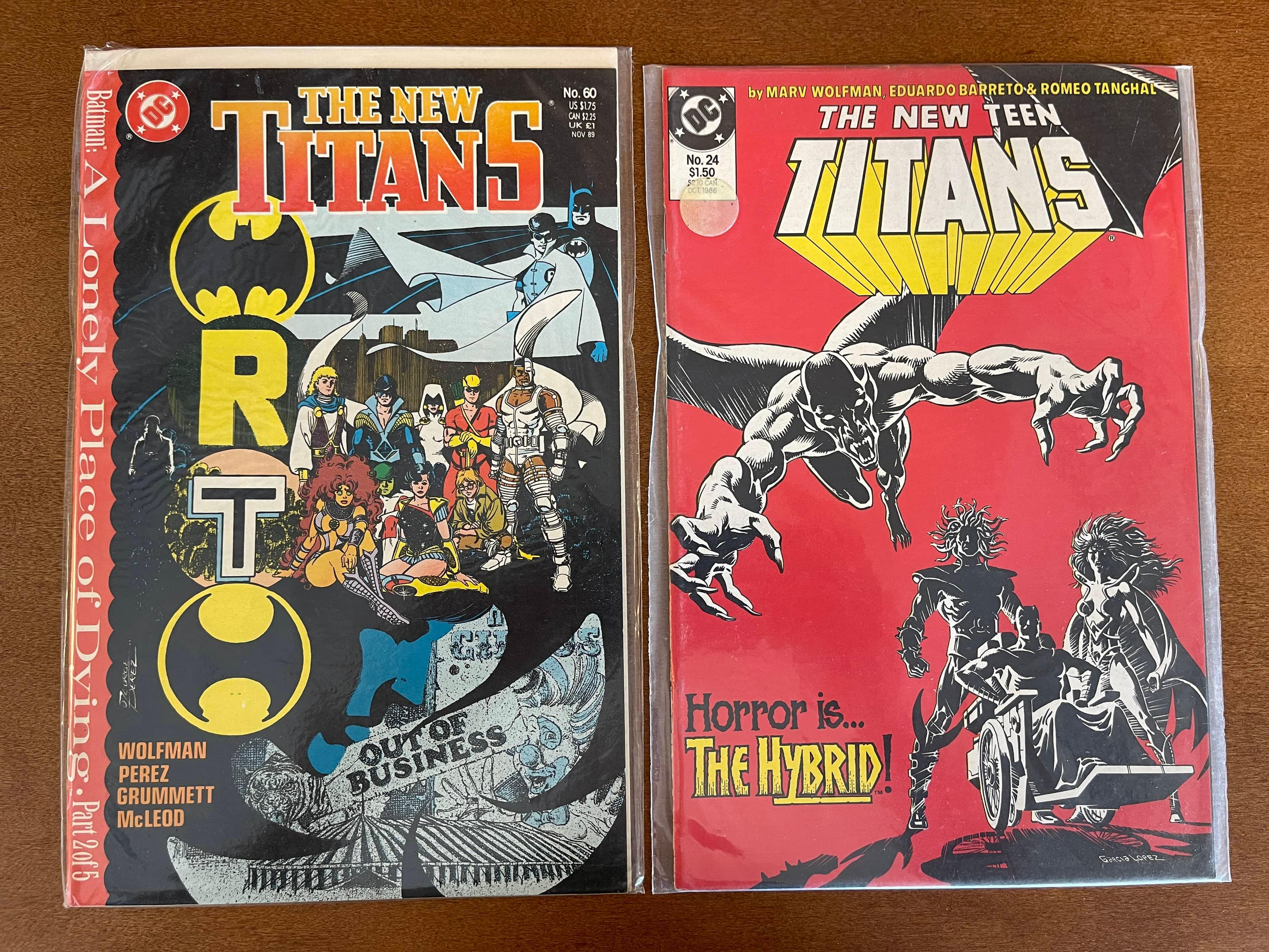 2 Issues The New Teen Titans Comic #24 & #60 DC Comics Copper Age A Lonely Place of Dying