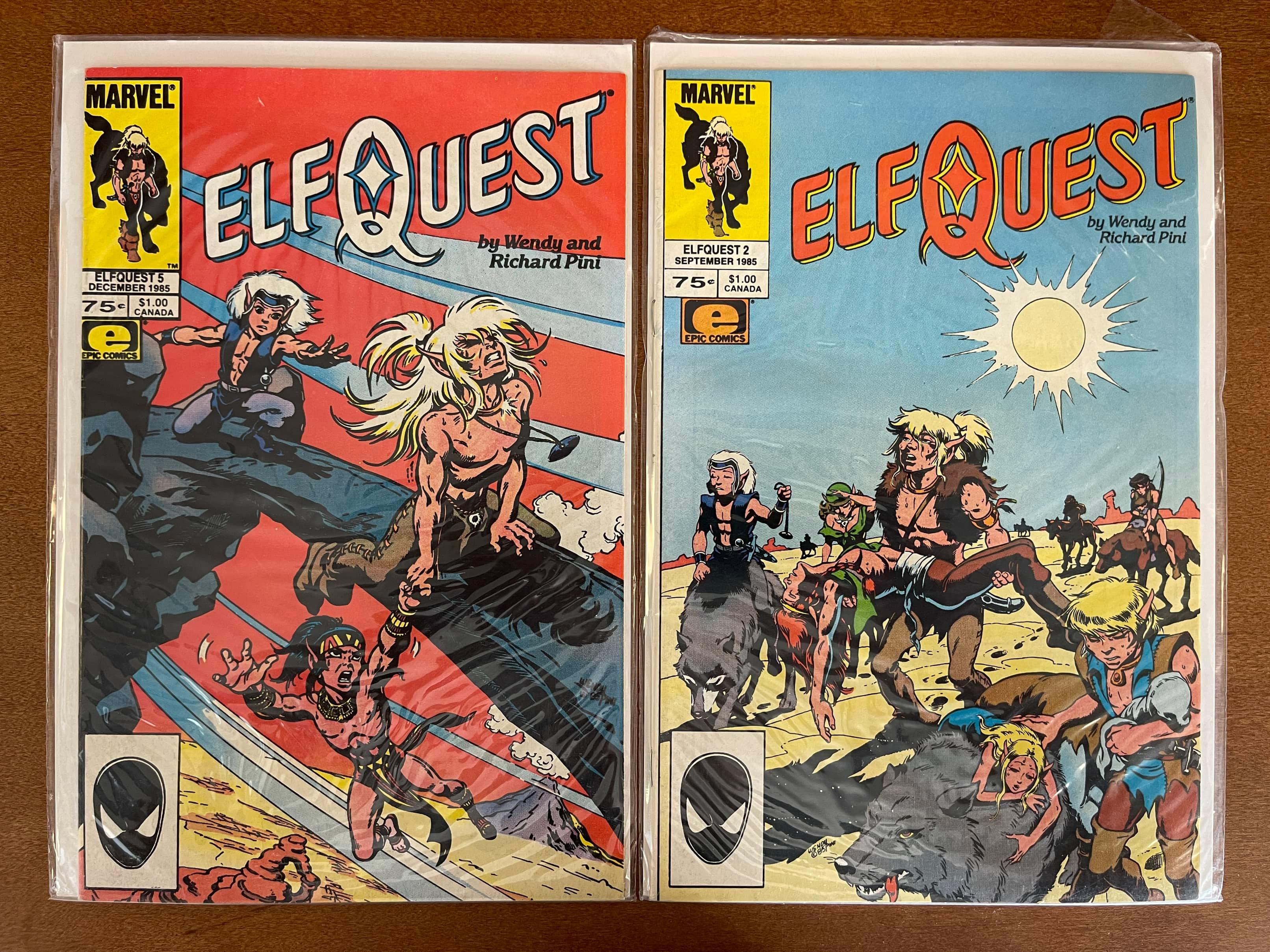 2 Issues Elfquest Comic #2 & #5 Marvel Comics 1985 Bronze Age Wendy & Richard Pini