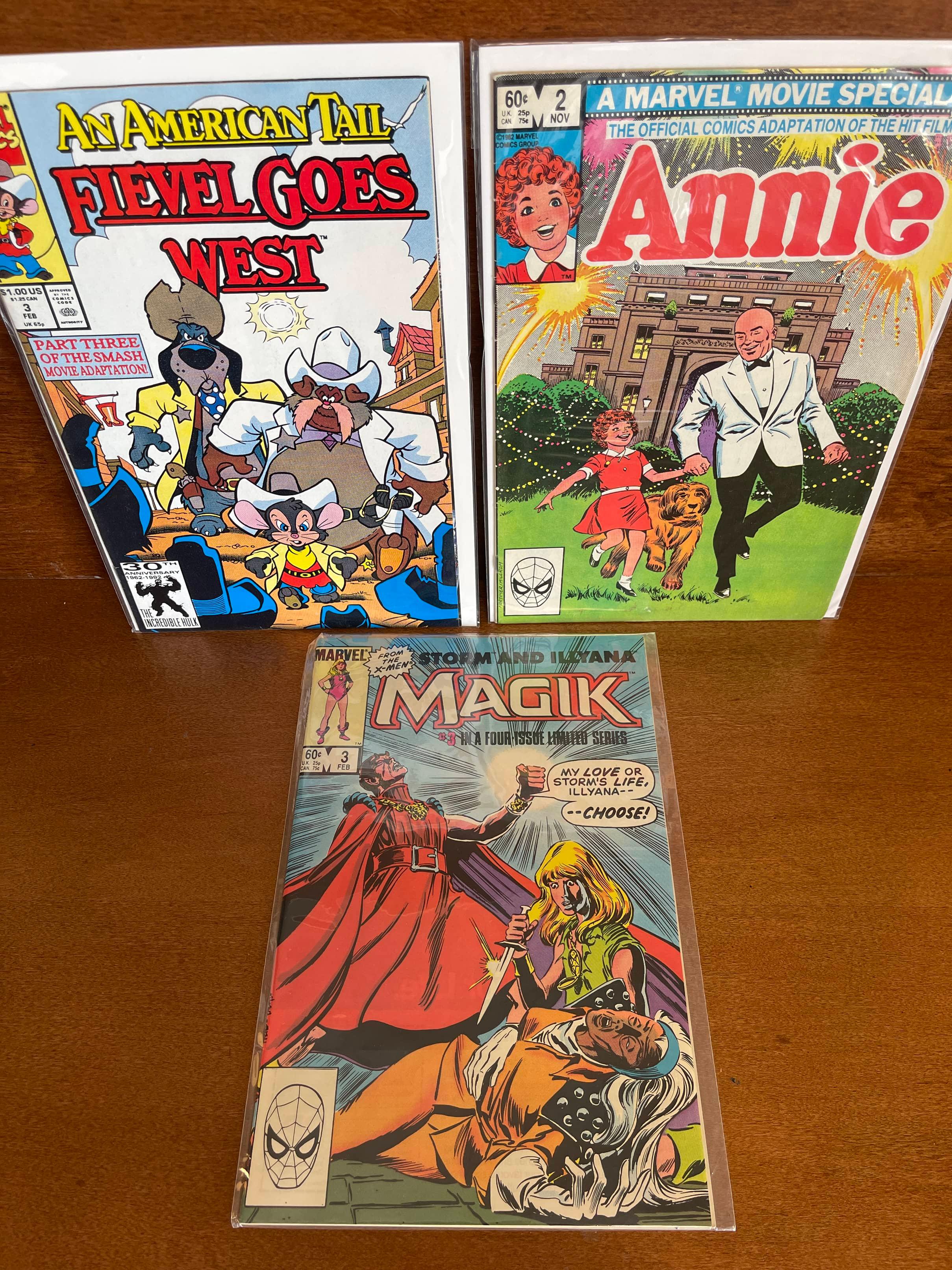 3 Issues Storm & Illyana Magik #3 Annie #2 An American Tail Fievel Goes West #3 Marvel Comics