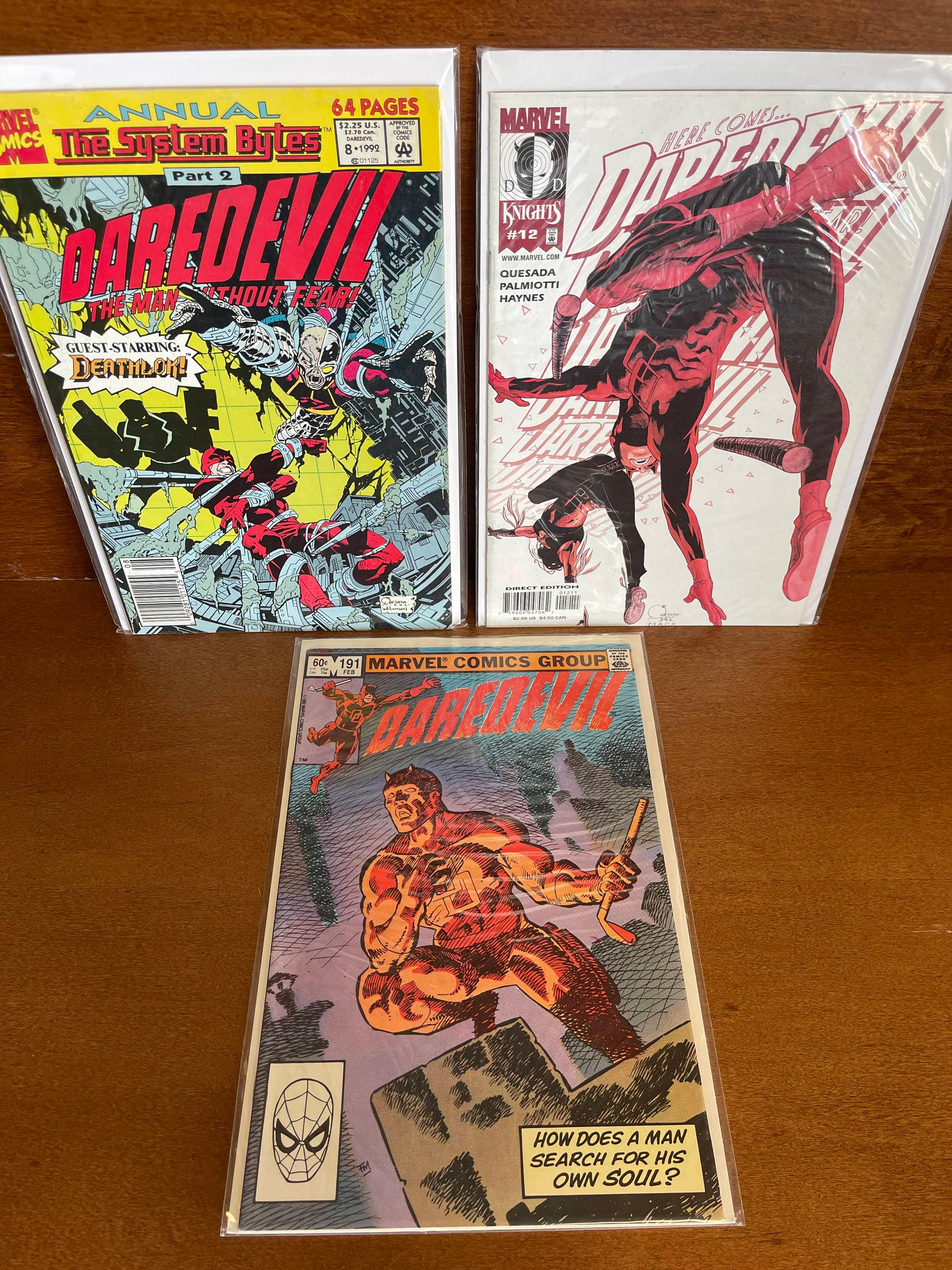 3 Issues Daredevil Comic #191 Here Comes Daredevil #12 Daredevil Annual Comic #8 Marvel Comics