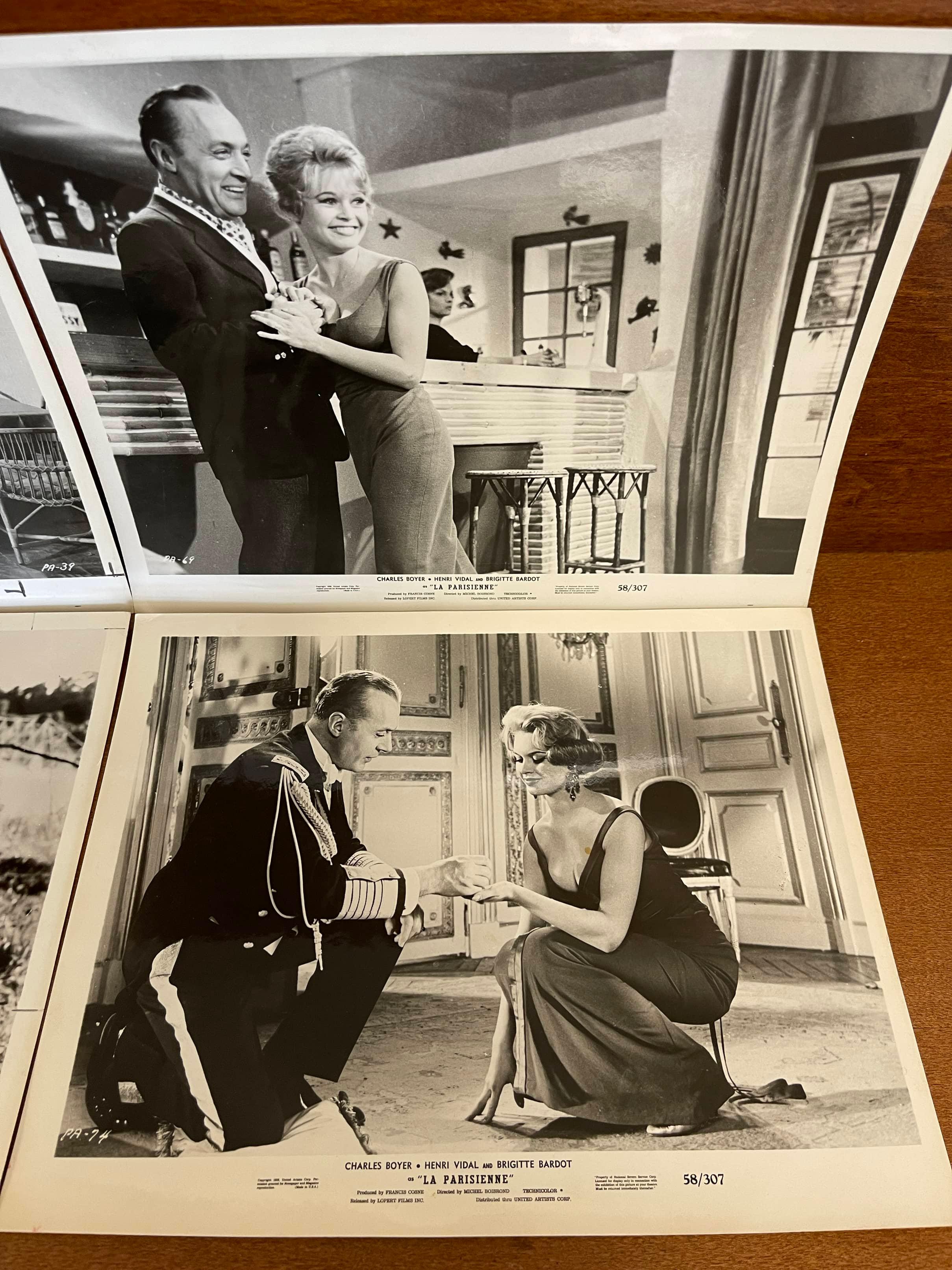 Four Brigitte Bardot Photos from The Bride is Too Much and La Parisienne (1958)