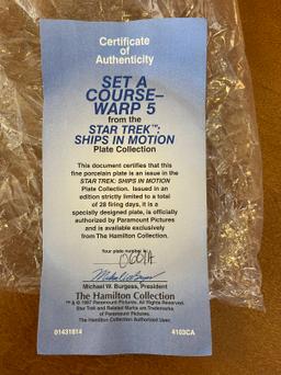 Set A Course- Warp 5 from the Star Trek Ships in Motion Plate Collection #0601A With COA From The Ha