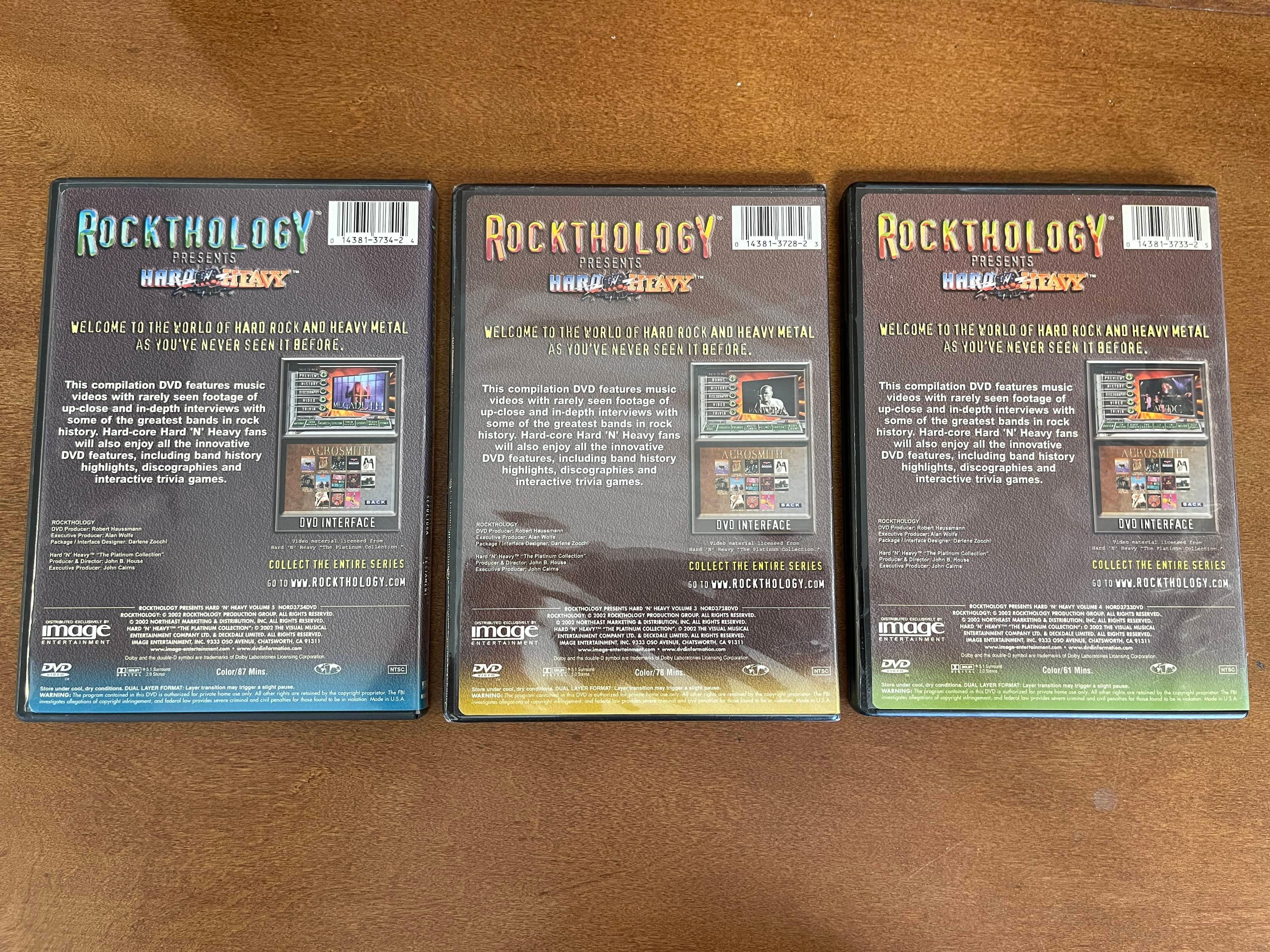 3 DVDs Rockthology Presents Hard N Heavy DVD #3 #4 #5 Featuring Sound Garden Pantera Queen Led Zeppe