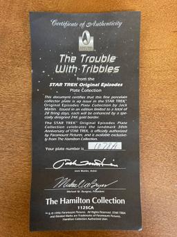 The Trouble With Tribbles from the Star Trek Original Episodes Plate Collection #1078A With COA From