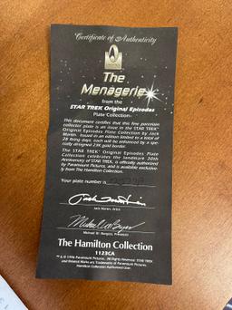 The Menagerie from the Star Trek Original Episodes Plate Collection #0077A With COA From The Hamilto