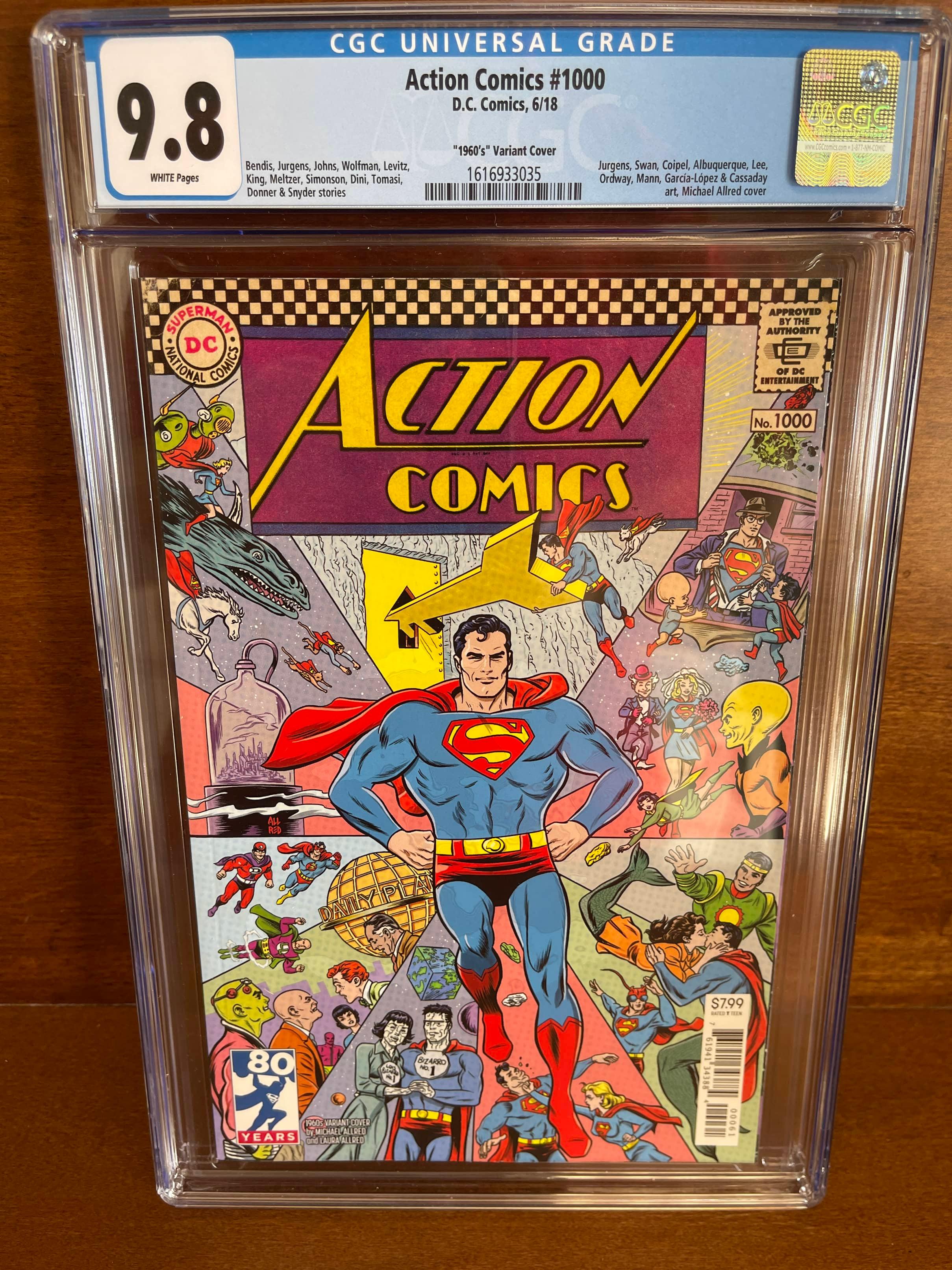 Action Comics #1000 DC Comics Key #1000 issue, 1960s Variant Cover CGC Graded 9.8