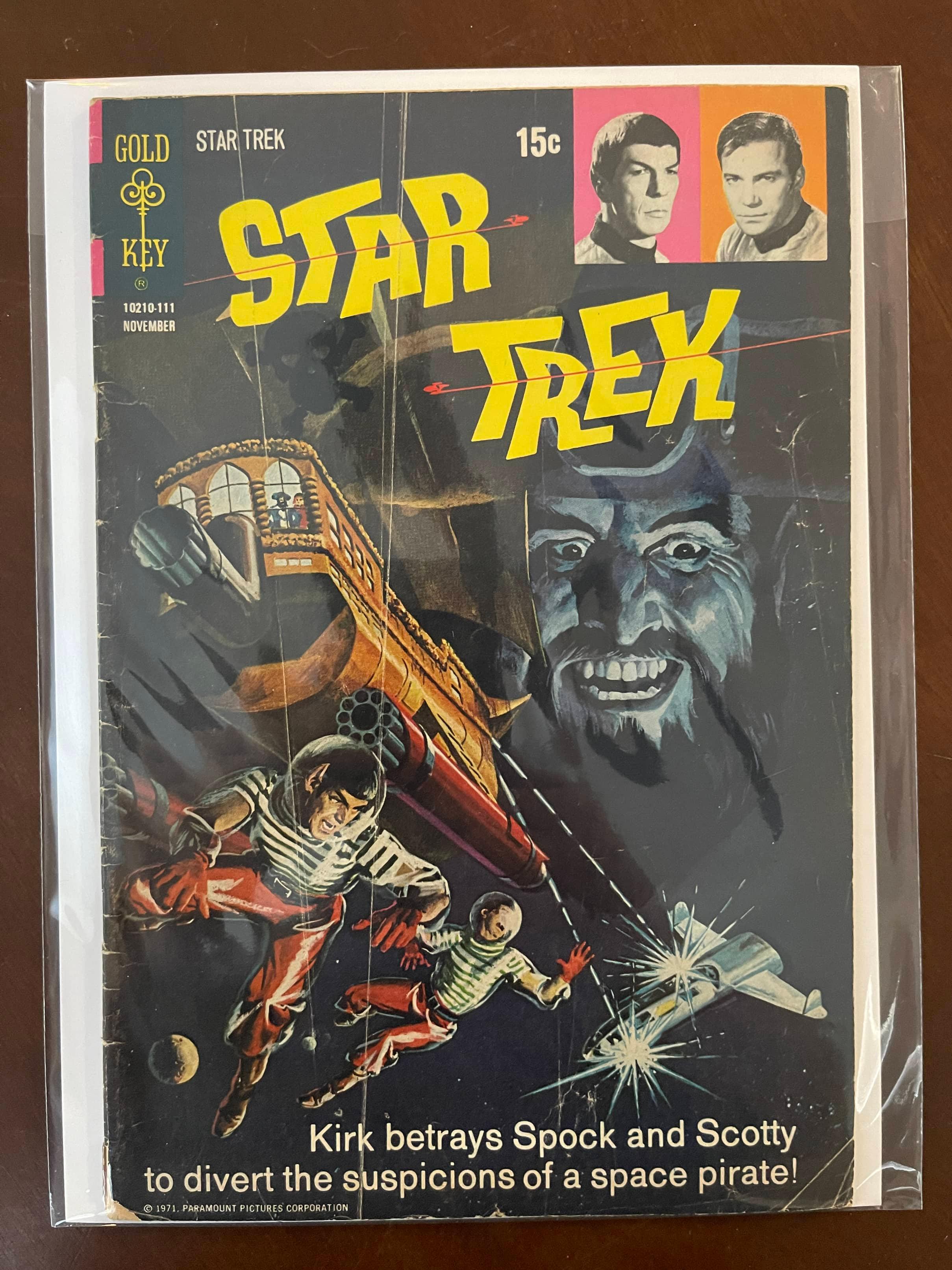 Star Trek Comic #12 Gold Key 1971 Bronze Age TV Show Comic 15 Cents Kirk Spock Photo Cover