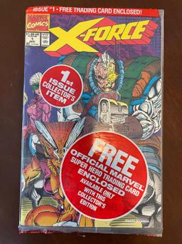 X-Force Comic #1 Marvel Comics Polybagged with Trading Card Key First Issue
