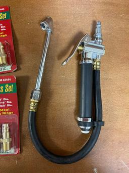 NEW Air Inflator with Stick Gauge Model 90670 Plus 2 Quick Coupler Brass Sets Item 42444