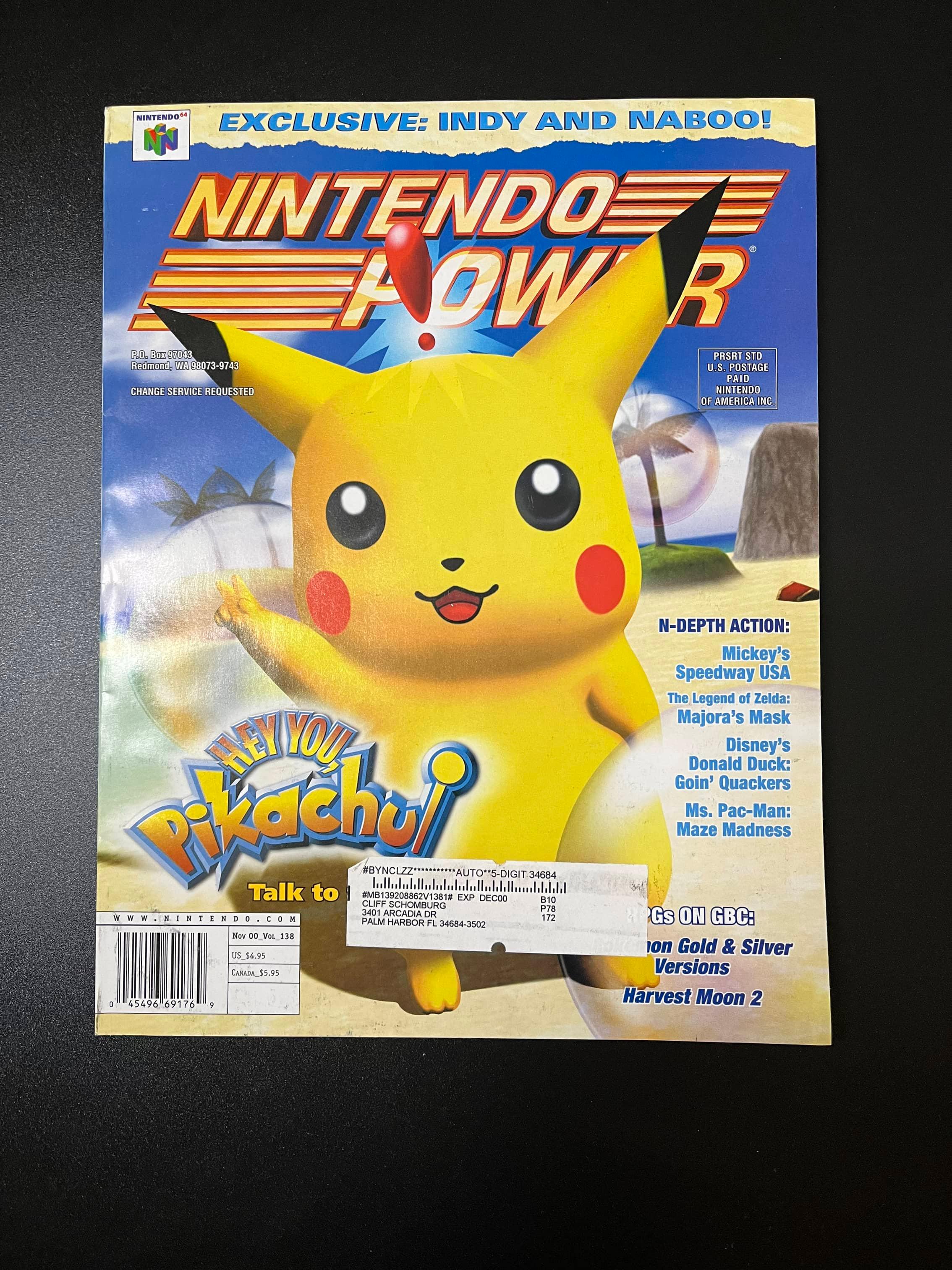 Nintendo Power Magazine #138 Nintendo of America 2000 Hey You Pikachu High Grade