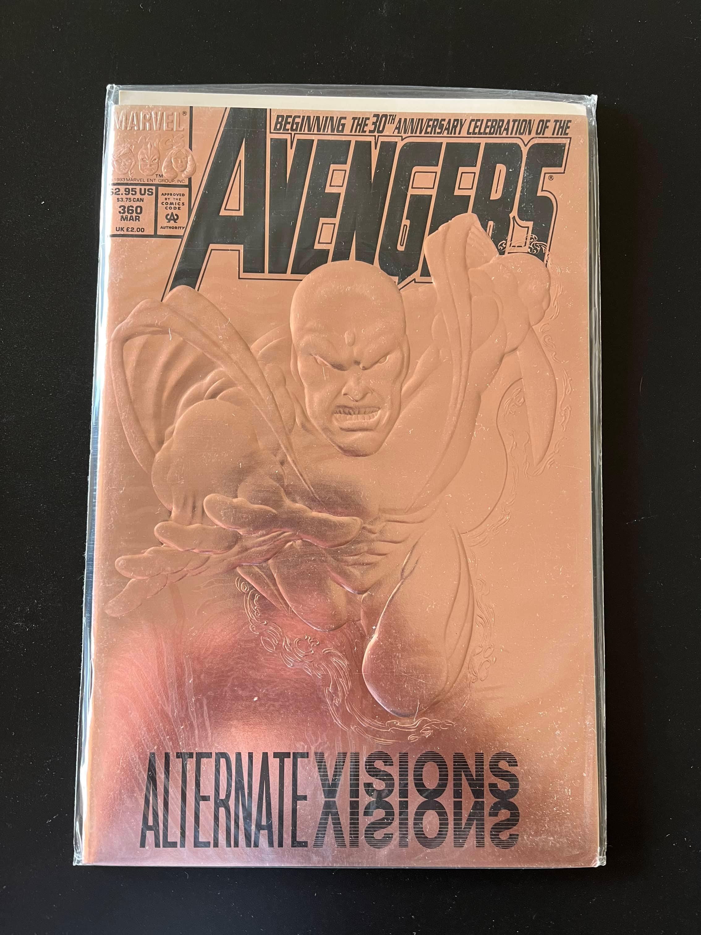 Avengers Comic #360 Marvel Comics 1993 KEY 1st Full Appearance of Anti-Vision & Foil Cover