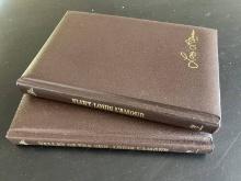 2 Leather Bound Louis Lamour Collection Books Flint & Valley of the Sun