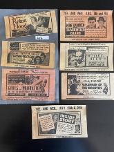 Group of (7) 1930's Era Movie Handbills