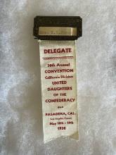 1938 UDC Convention Delegate Pin/Ribbon