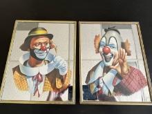 (2) 1970's Vintage Clown Mirrors