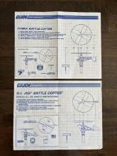 2 Vintage GI Joe Bluprints GI Joe Battle Copter 1990 & 1991 Hasbro