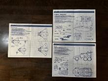 3 Vintage GI Joe Blueprints GI Joe Cobra Piranha 1989 6 WD Jeep 1988 & Destro Despoiler 1988 Hasbro