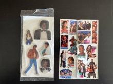 2 Vintage Sticker sheets Puffy Michael Jackson Stickers 1980s & Bravo Rock & TV Stickers Bon Jovi Ae