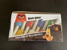 New In Box Angry Birds 8 Metal Hand Bells Different Color & Number For Each Note From Middle C to Hi