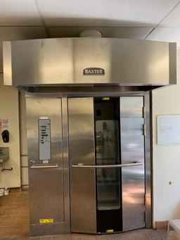 2015 Baxter OV500G2-EE Natural Gas Rotating Double Rack Oven w/Gaylord S/S Exhaust Hood