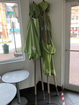 (4) Outdoor Umbrellas w/Mobile Stands