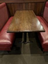 (3) 30”x72” Darkwood Booth Tables w/Single Metal Bases