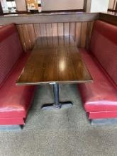 (3) 30”x72” Darkwood Booth Tables w/Single Metal Bases