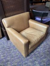 Marbella Designs 36"�W x 34"�D x 33"�H Brown Leather Love Seat