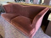 90.5"W x 40"D x 36"H Burgundy Fabric Sofa