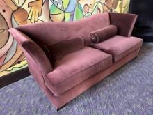 90.5"W x 40"D x 36"H Burgundy Fabric Sofa