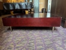 45"�W x 45"�D x 14"�H Darkwood Table w/Chrome Legs