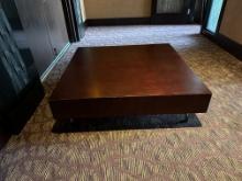 45"W x 45"D x 14"H Darkwood Table w/Chrome Legs