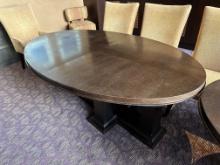 83.5"�L x 49.5"�W x 30.5"�H Extendable Darkwood Table w/Leaf