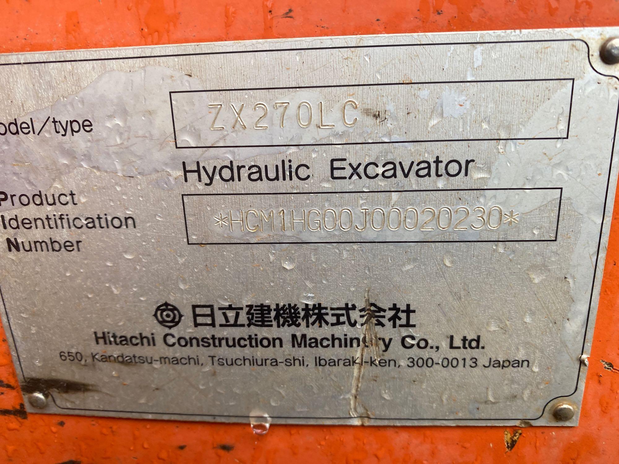 2003 Hitachi ZX270 LC Hydraulic Excavator