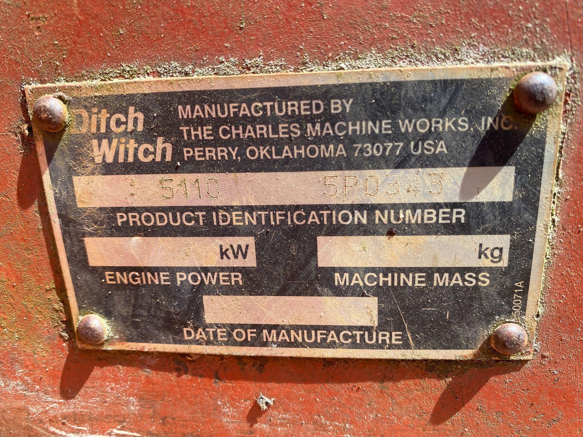 1997 Ditch Witch Trencher 5110