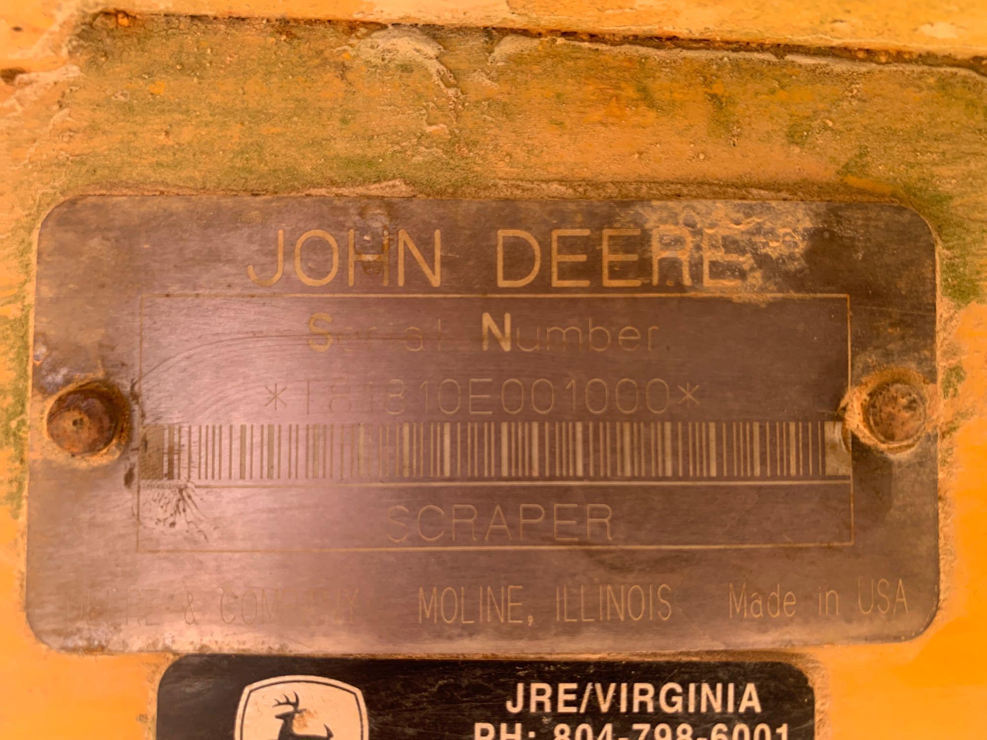 2002 John Deere 1810E Pull Scraper