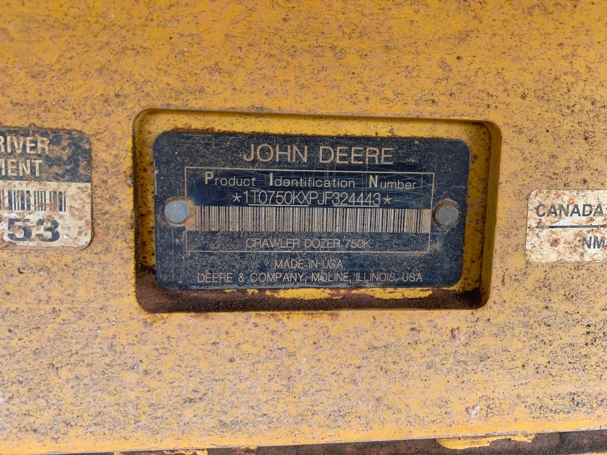 2018 John Deere 750K LGP Crawler Dozer