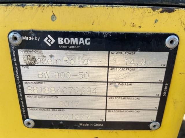 2017 BOMAG W900-4 TANDEN VIBRATORY ROLLER