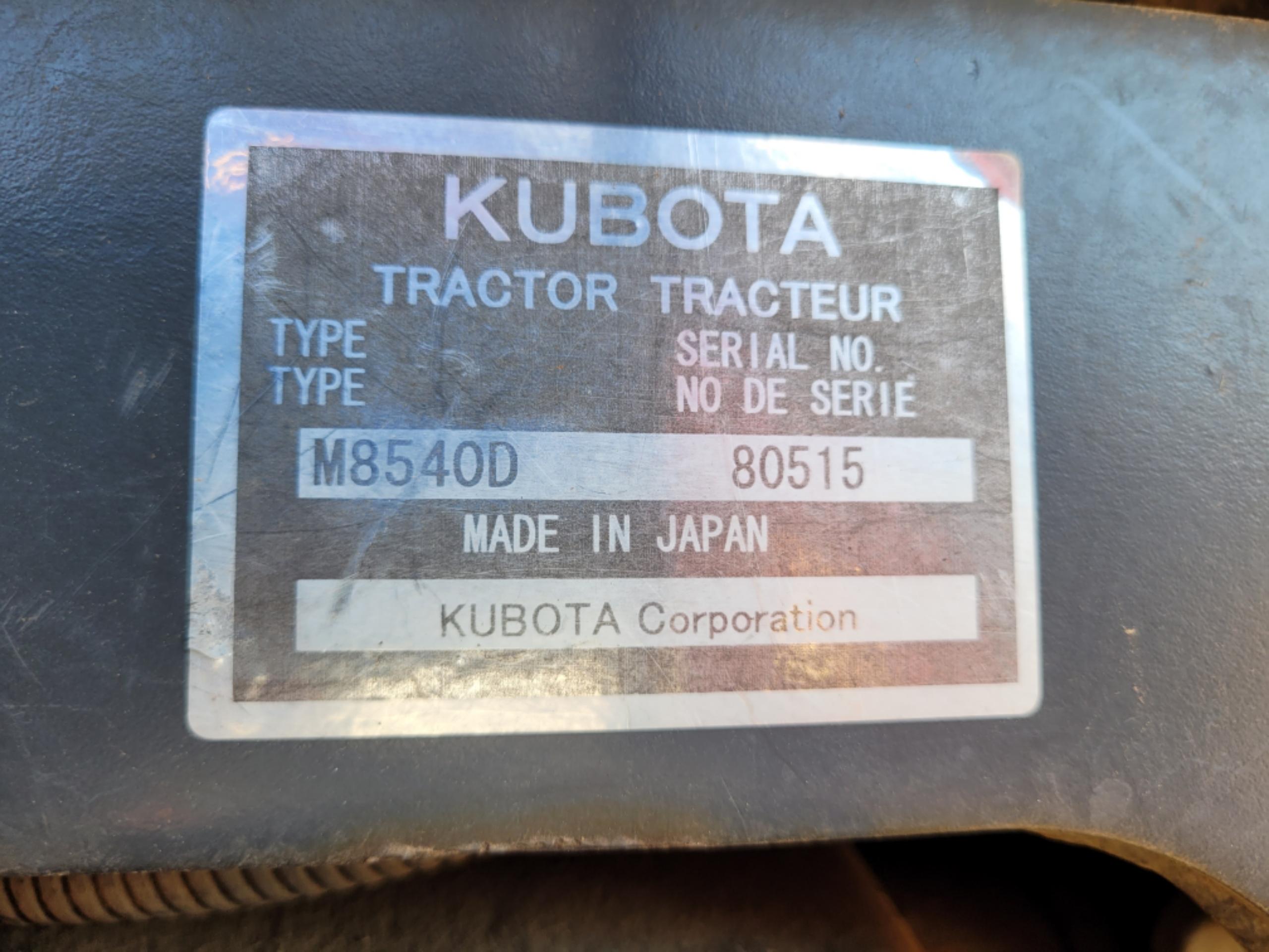 2008 Kubota M8540 Tractor