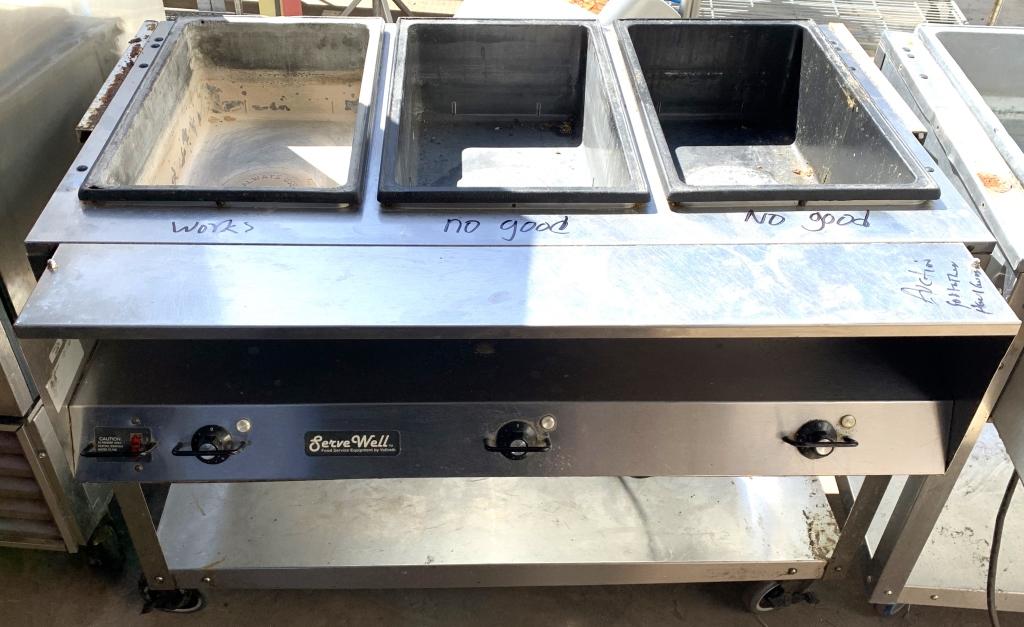 46" Electric Three Pan Hot Food Table